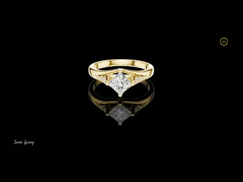 0.57 CT Timeless Lab Grown Ring Featuring a Princess Cut Center Diamond and Sparkling Dual Side Accents