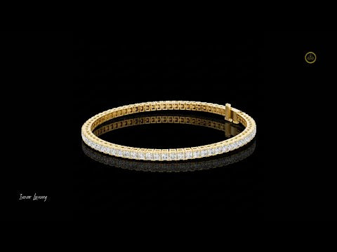 4.56 TCW Timeless Tennis Moissanite Bracelet Featuring Channel Set Princess Cut Diamonds