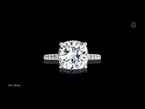 3.28 CT Ultimate Cushion Cut Moissanite Diamond Engagement Ring in Gold Band For Party
