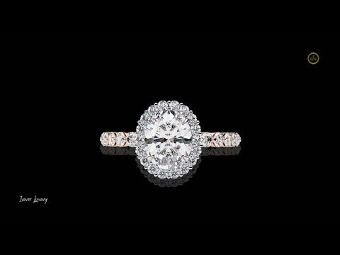 1.08 CT Fantastic Oval Cut Moissanite Diamond Halo Engagement Ring A Sparkling Symphony of Brilliant Accents