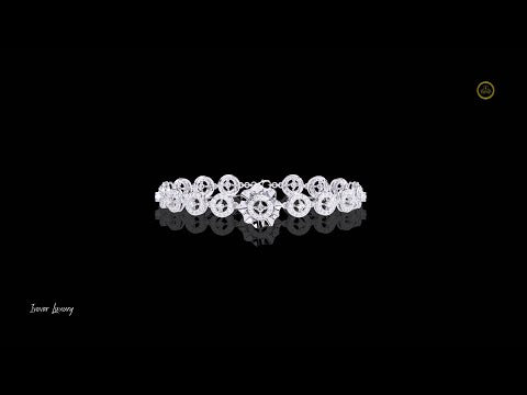 1.29 TCW Intricate Geometric Luxury Gold Craftsmanship Flower Moissanite Diamond Bracelet