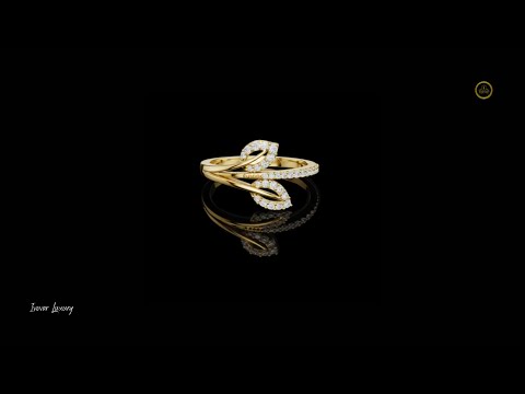 0.23 TCW PetalCurve Contemporary Leaf Inspired Ring with Fluid Lab Grown Diamond Design