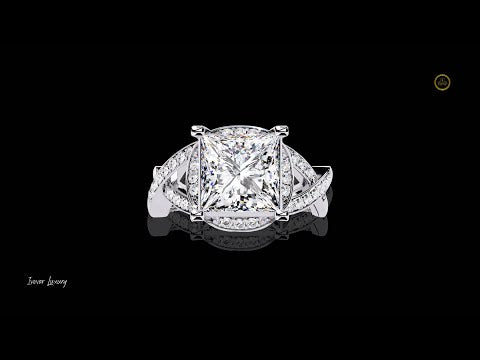 3.19 CT Classic Halo Moissanite Princess Cut Diamond Ring For Wedding Bridal Jewelry