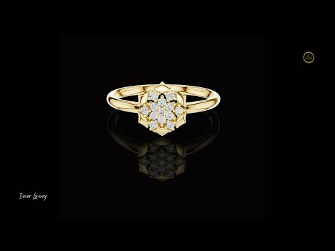 0.078 TCW Elegant Petal Inspired Bloom Design with Brilliant Round Cut Lab Diamonds