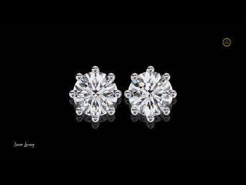 2.57 TCW Ultimate Collection of Luxury Moissanite Round Cut Created Diamond Six Prong Solitaire Elegance Earring