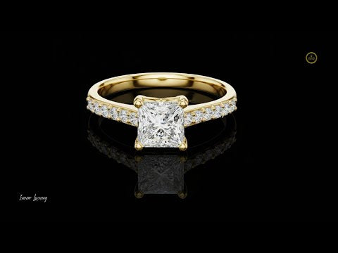 0.60 CT Sparkling Lab Grown Princess Cut Diamond Ring For Engagement Ring