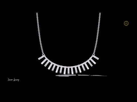 0.29 TCW Luminous Elegance Contemporary Moissanite Diamond Necklace with Vertical Round Diamond Bar Design