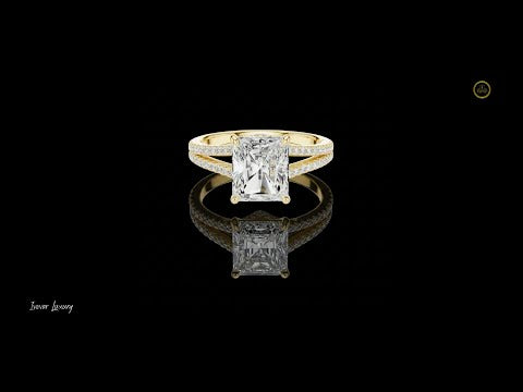 2.5 CT Lustrous Radiant Cut Diamond Split Shank Moissanite Diamond Ring For Someone Special