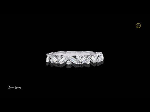 0.42 CT High Quality Moissanite Diamond with Inspired Sparklers Baguette and Round Cut For Her Smile