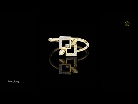 0.006 CT Geometric Double Square Lab Grown Diamond Ring Modern Minimalist Statement Design for Women