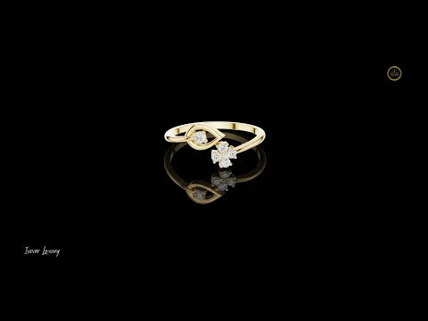 0.12 TCW Celestial Loop Lab Diamond Cluster Ring in Polished Gold with Open Swirl Band Design