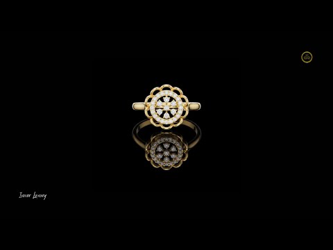 0.19 TCW Floral Diamond Medallion Ring with Intricate Petal Motifs and Brilliant Lab Grown Sparkle
