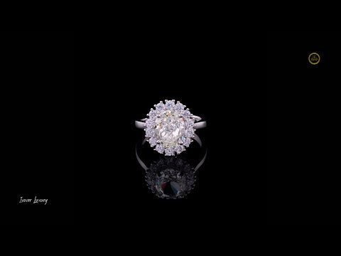1.25 CT Luxurious Sparkle Oval Cut Halo Lab Diamond Ring of Luminary Dreamstone