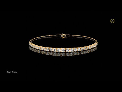 8.07 TCW Classic Gold Round Brilliant Moissanite Diamond Tennis Bracelet for Everyday Luxury