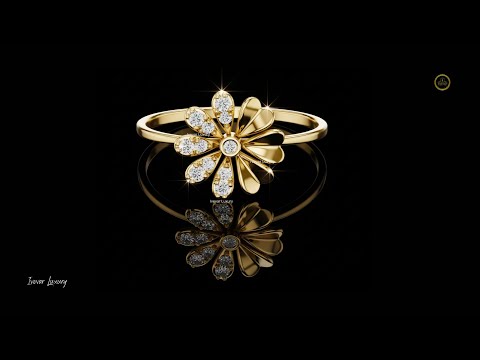 0.008 CT Daisy Flower Lab Grown Round Cut Diamond Floral Ring Jewelry for Women