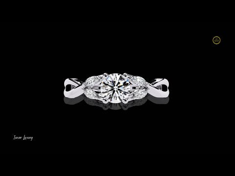 0.47 CT Elegant Moissanite Diamond Ring Round Cut Wedding Gift Jewelry For Bride