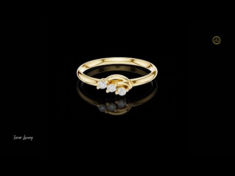 0.045 TCW Elegant Trio Lab Grown Diamond Ring Featuring a Sleek Curved Band and Brilliant Round Stones