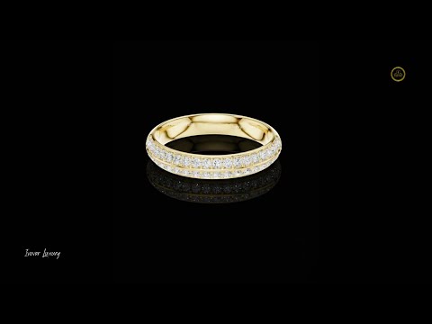 0.45 TCW Double Row Lab Grown Diamond Eternity Band Sparkling Pave Ring Fine Jewelry Gift for Her