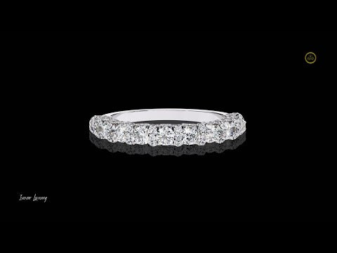 0.93 TCW Elegant Moissanite Diamond Round Cut Diamond Band Half Eternity Wedding Band