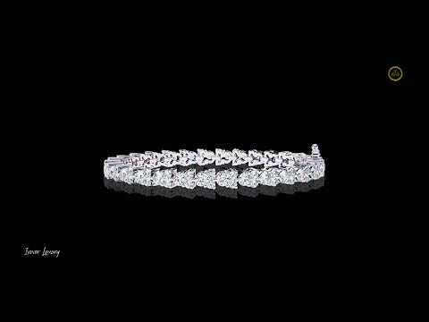 1.28 TCW Luxury Trinity Cluster Round Cut Moissanite Diamond Tennis Bracelet Brilliant High Shine Jewelry