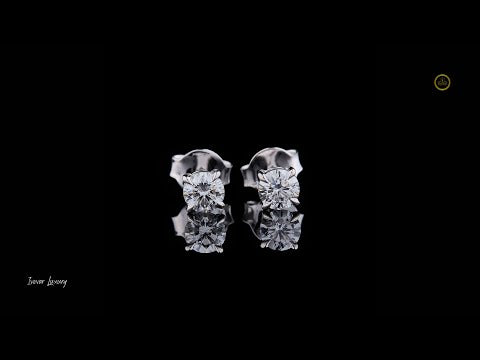 2.22 TCW Brilliant Sparkle Round Cut Moissanite Round Diamond Stud Earring in Gold By Ivevar