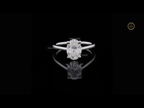1.50 TCW Solitaire Moissanite Diamond Ring with a Brilliant Oval Cut Center Stone