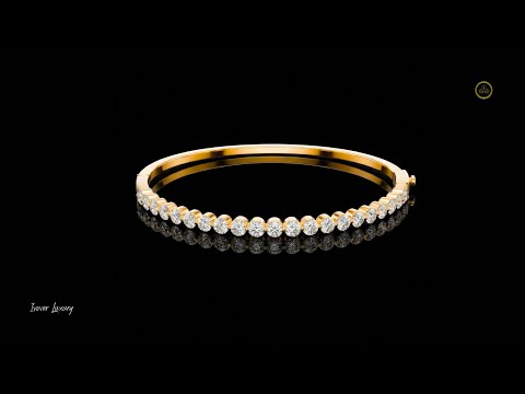 1.98 TCW Iconic Gold Round Moissanite Diamond Line Bangle Bracelet For Someone Special