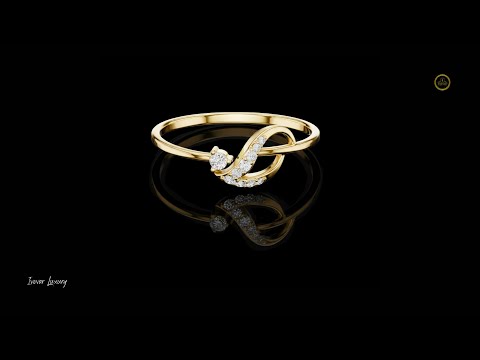 0.061 TCW GleamCurl Ring Featuring a Flowing Motif and Sparkling Lab Grown Diamond Accents