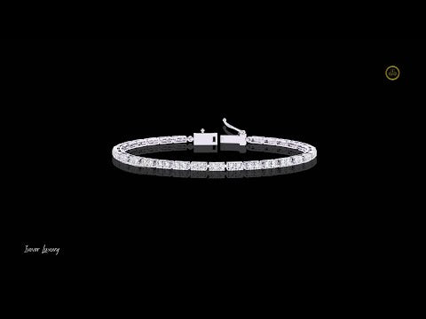 0.45 TCW Elegant Moissanite Bracelet Featuring a Continuous Row of Sparkling Dual Round Diamonds Set in a Timeless Link Design