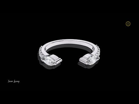 0.31 CT Modern Marquise Cut Moissanite Diamond Open Bypass Band for Women