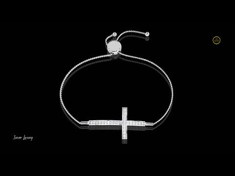 0.40 TCW Ethically Round Cut Moissanite Diamond Paver Adjustable Bracelet Ivevar Jewelry