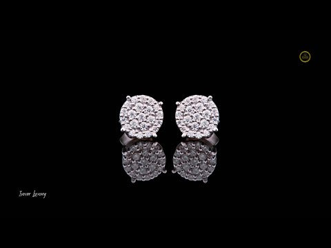 0.56 TCW Premium Moissanite Round Multi Stone Cluster Stud Earrings with Exceptional Radiance