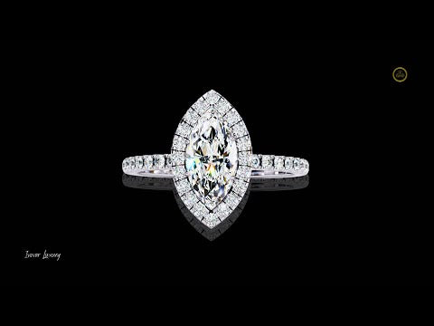 0.82 CT Starry Night Inspired Celestial Marquise Cut Moissanite Diamond Engagement Ring
