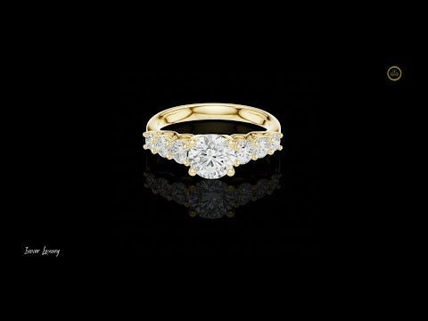 1.16 CT Luxe Craftsmanship Elegant Round Cut Lab Diamond Seven Stone Luxurious Ring