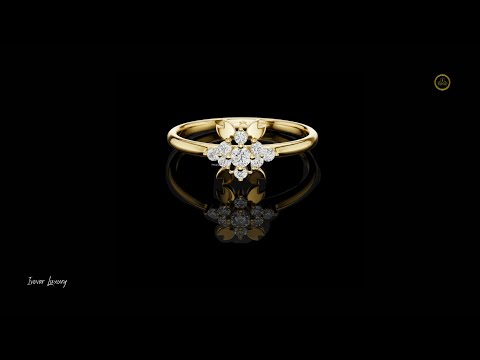 0.04 CT Timeless Lab Grown Round Diamond Bloom Ring with Detailed Petal Motifs