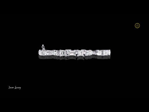 5.03 CT High End Moissanite Diamond in Multi Shape Gold Round Cut Bracelet