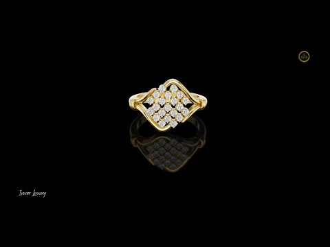 0.34 TCW Featuring a Cluster of Round Moissanite Diamond in an Elegant Wave Framed Design