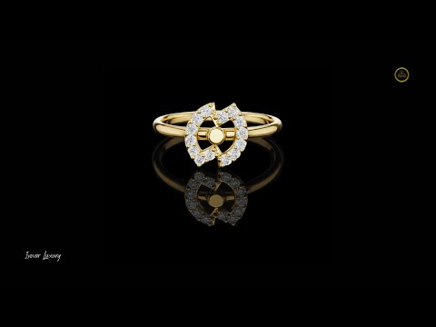 0.11 TCW Circular Moissanite Diamond Ring with Radiant Halo and Geometric Floral Center