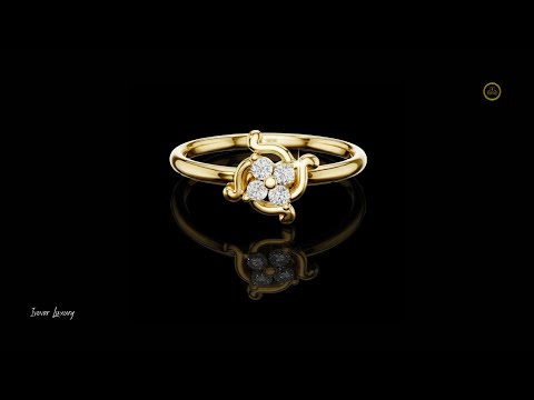 0.064 TCW Swirl Band Featuring An Intricate Moissanite Diamond Cluster Design