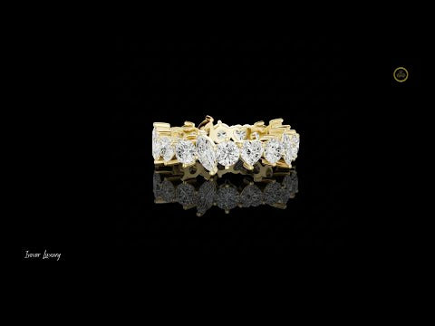 1.65 CT Sparkling Mixed Shape Moissanite Diamond Eternity Band in Gold
