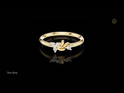 0.044 TCW Flowing Vine Design And Sparkling Round Cut Lab Grown Diamond Blossoms Ring