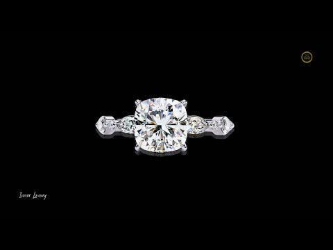1.92 CT Bright Round Cut Moissanite Diamond Wedding Ring With Side Stones Fine Jewelry