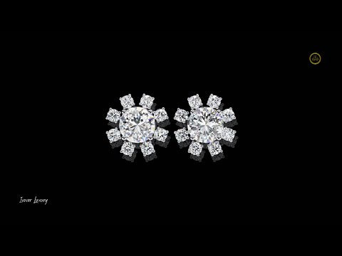 1.22 TCW Luxury Round Lab Created Diamond Unmatched Brilliance & Craftsmanship Earring in Round Cut
