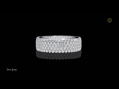 1.81 TCW Moissanite Round Cut Diamond Band Trendy Design Luxury Full Pave Band