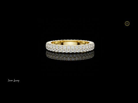 1.20 TCW Crystaline Round Cut Lab Grown Diamond Eternity Band in Gold For Anniversary Gift
