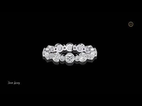 0.90 CT Radiant Bezel Lab Grown Diamond Eternity Band Modern Luxe Stacking Ring by Ivevar Luxury