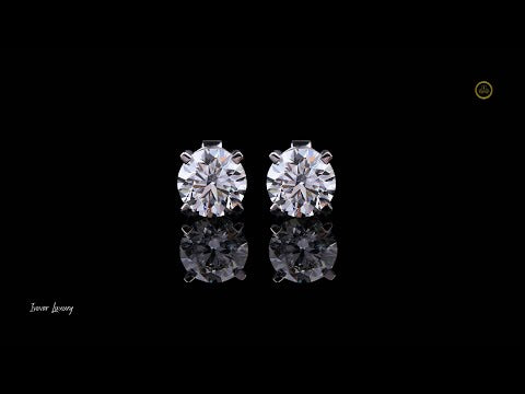 2.42 TCW Desire Round Moissanite Diamond Stud Earrings Custom Jewelry By Ivevar