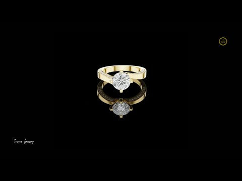 1.53 CT Premium Twisted Shank Round Cut Moissanite Solitaire Diamond Ring with Pave Accents