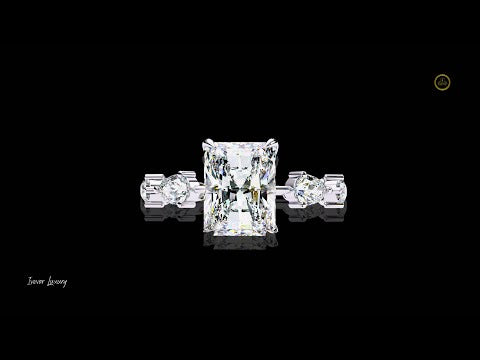 2.80 CT Sparkling Vintage Radiant Cut Moissanite Diamond Ring A Masterpiece of Modern Brilliance