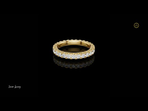 1.26 TCW Luxury Full Eternity Brilliant Round Cut Lab Grown Diamond Ring Scallop Set Luxury Stacking Ring for Anniversary